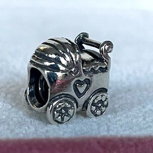 AUTHENTIC PANDORA BABY CARRIAGE BEAD CHARM  #790346 SILVER